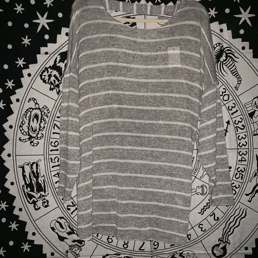 Charlotte Russe Plus Striped Ribbed Sweater